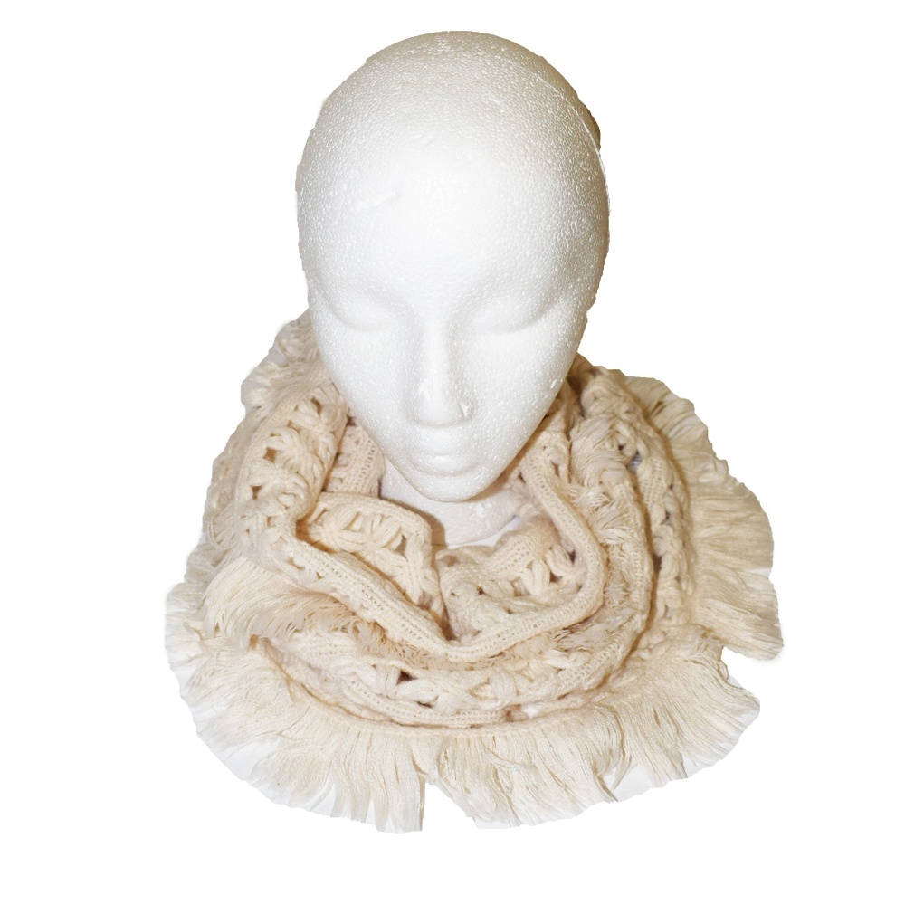 American Eagle Cream Knit Infinity Scarf